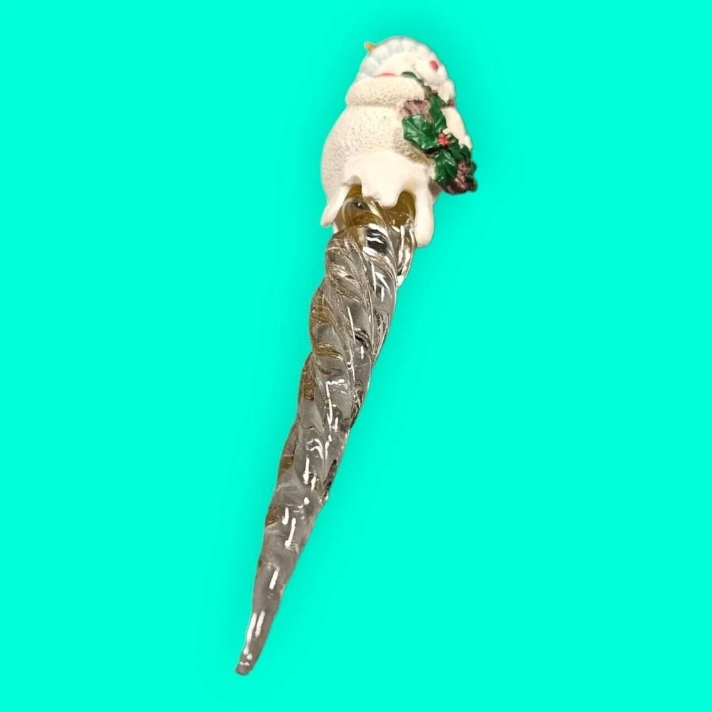 Avon Gift Collection Vtg 1995 Icicle Fun‎ Snowman w/ Wreath Christmas Ornament